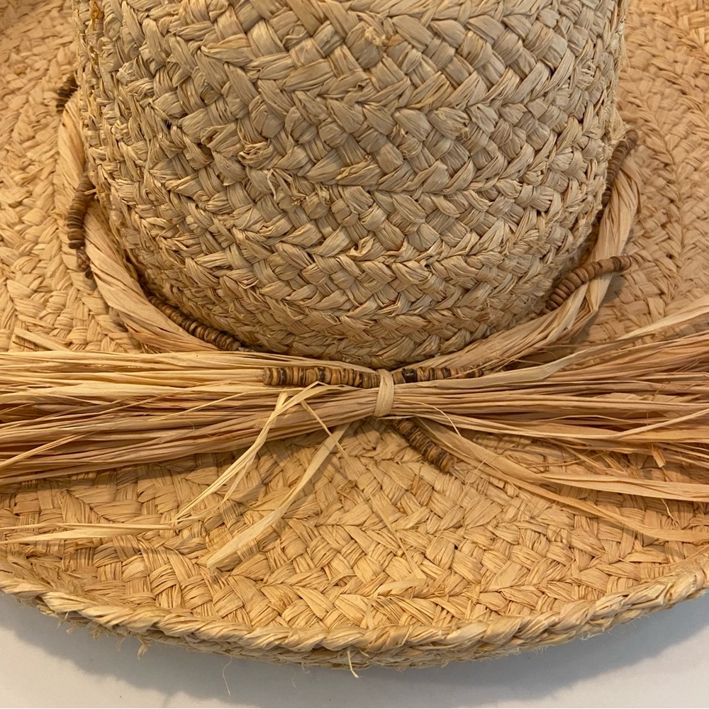 Scala Straw Hat With Raffia + Puka Shell Hat Band - image 7